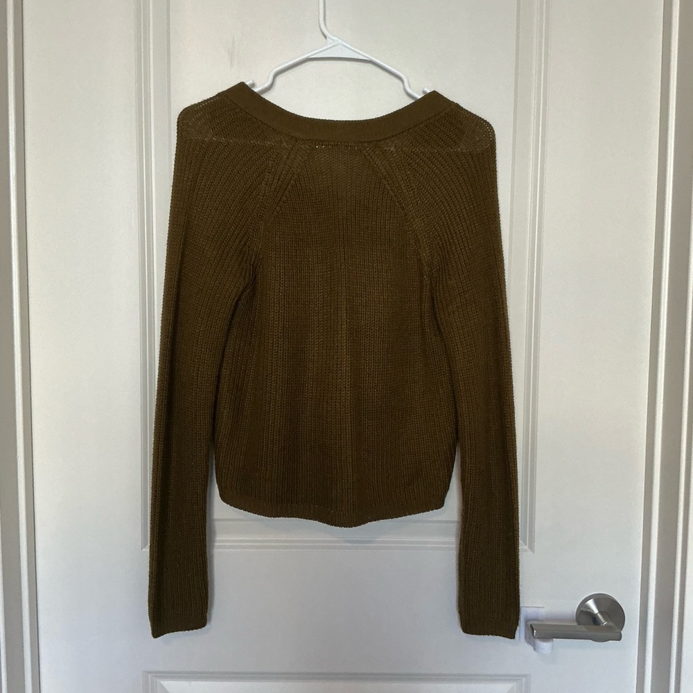 Cloud Chaser Olive Button-Down Cardigan Sweater - image 5